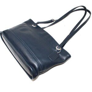 Coach Tote Style 4243 in NAVY BLUE Glove-Tanned Leather, Slim Top-Handle Bag
